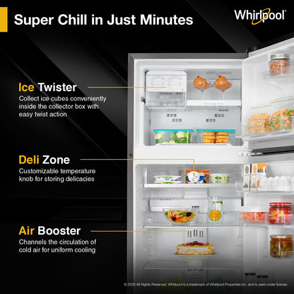 Whirlpool 235 L Frost Free Triple-Door Refrigerator (FP 253D PROTTON ROY RADIANT STEEL(Z) Double Door Refrigerator space)